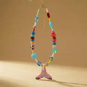 Goupi Lab Collana colorata con perline a forma di coda di sirena gialla o rosa: Yellow