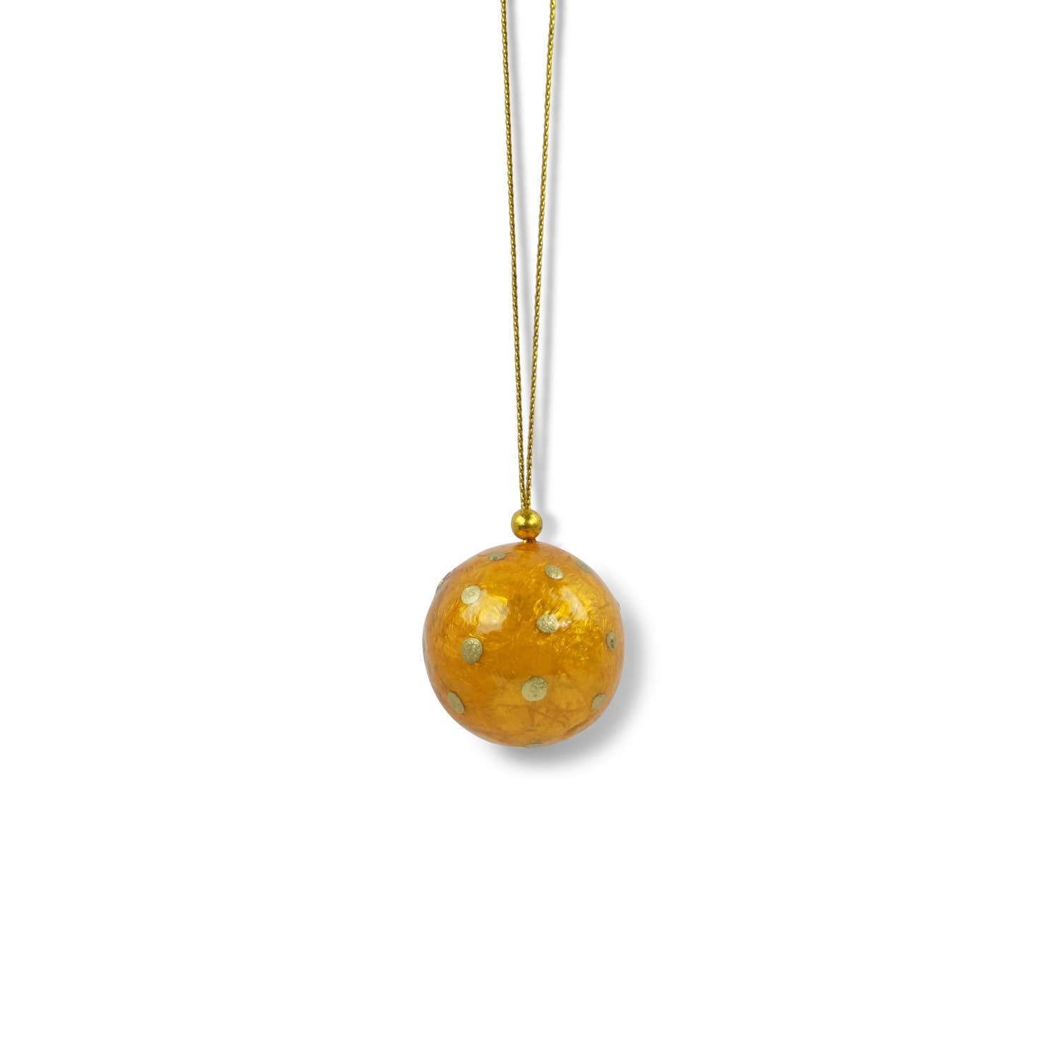 Kinta Pallina di Natale con cappellino a pois, finitura oro, 3 cm: Cognac