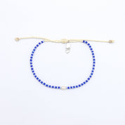Pineapple Island Braccialetto Delicato con Perline Mutiara: Blu & Arancione
