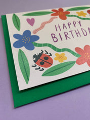 Kitty Kenda Papergoods Biglietto di auguri di buon compleanno con stampa in giardino: Luce