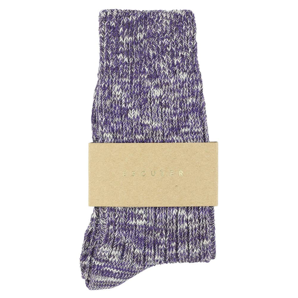 ESCUYER Calze Melange da Donna - Viola Brillante: EU 36/41 UK 3.5/7 US 6/9.5