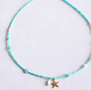 Bazou Collana Miyuki con sfaccettature e stella marina - menta