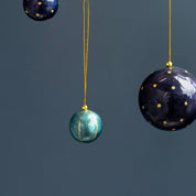 Kinta Cappuccio per pallina di Natale a righe con oro 3 cm: Magenta
