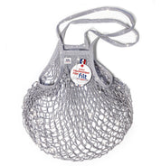 Manici grandi in rete glitterata grigio argento