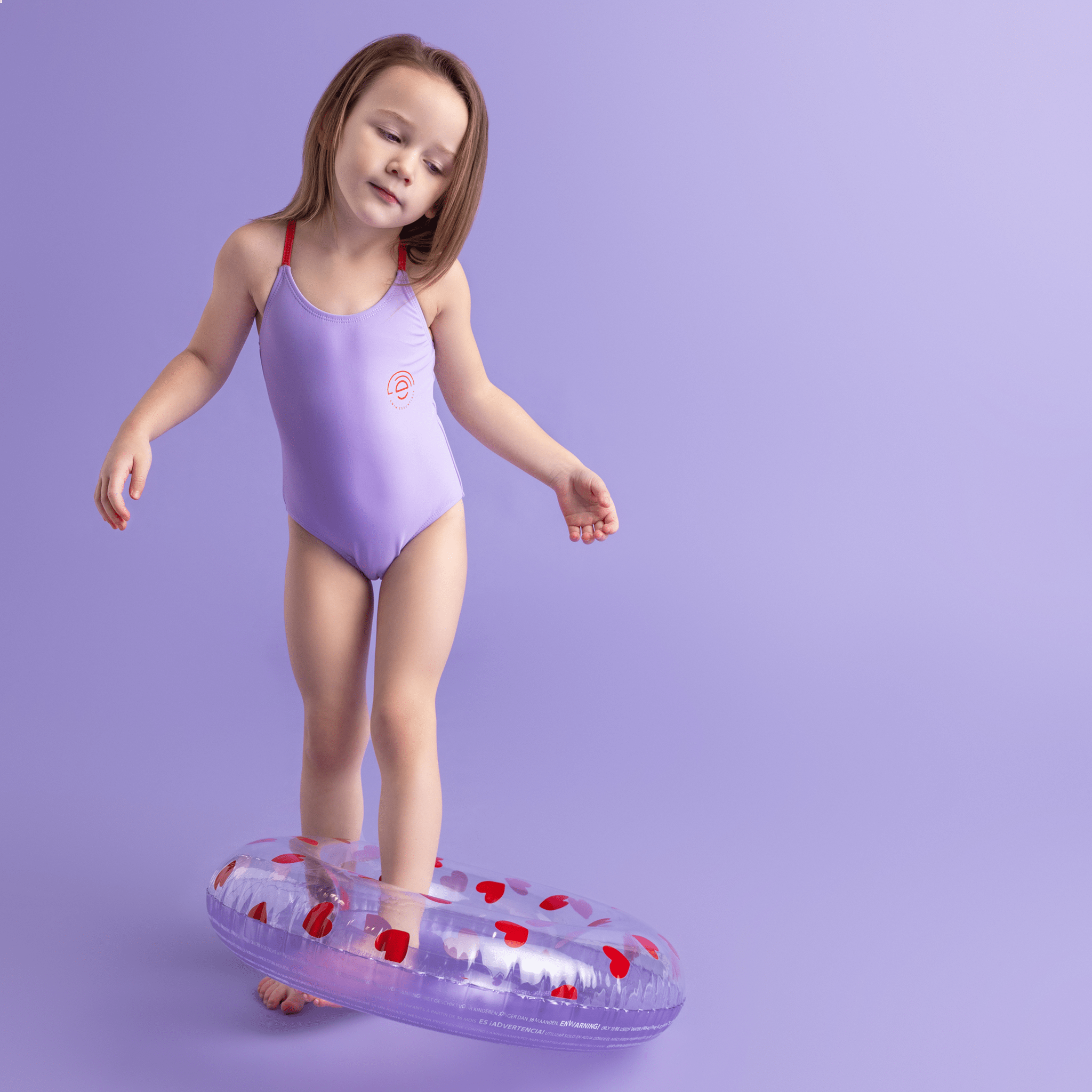 Swim Essentials Ciambella Gonfiabile - Viola - Cuori Dolci: Ø 90 cm