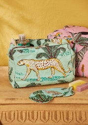 Namaste Borsa da toilette con stampa giungla: Bianco (WH)