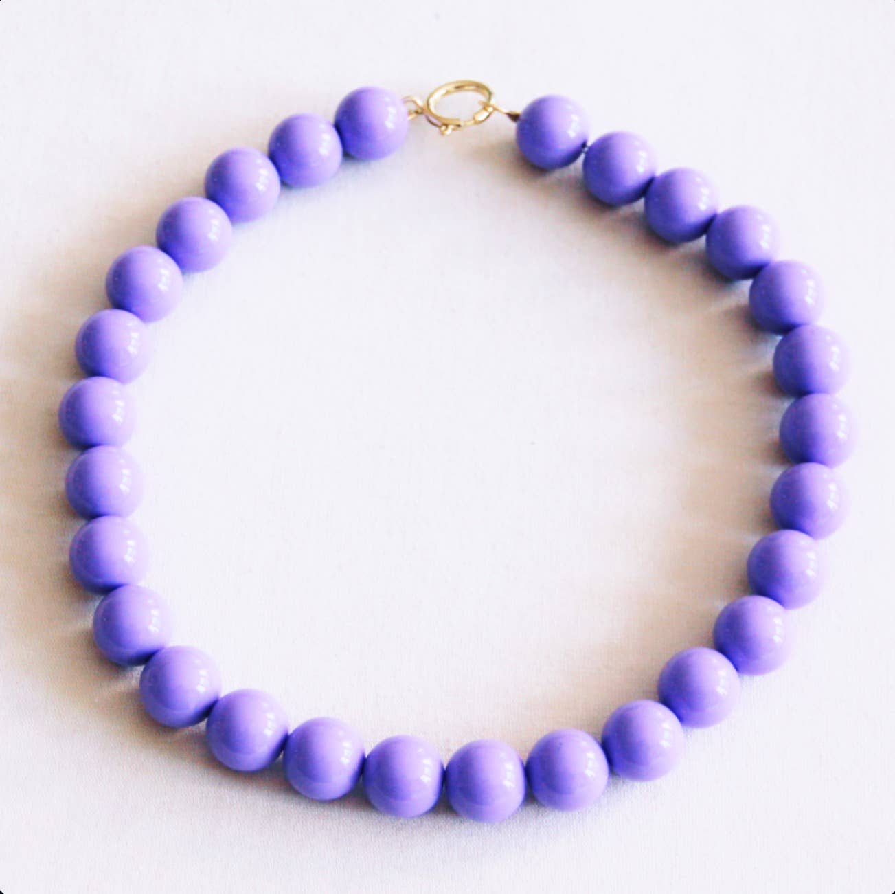 Bazou Collana con perline XXL - lilla