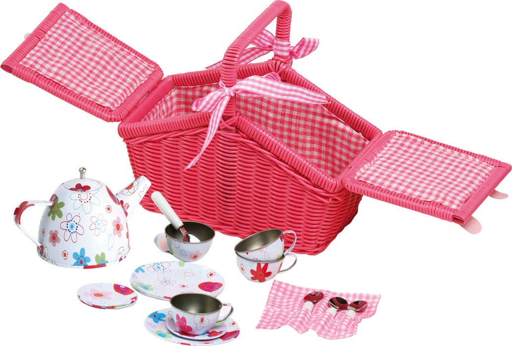 Small foot Cesto picnic con fiori colorati in stile anni ’70