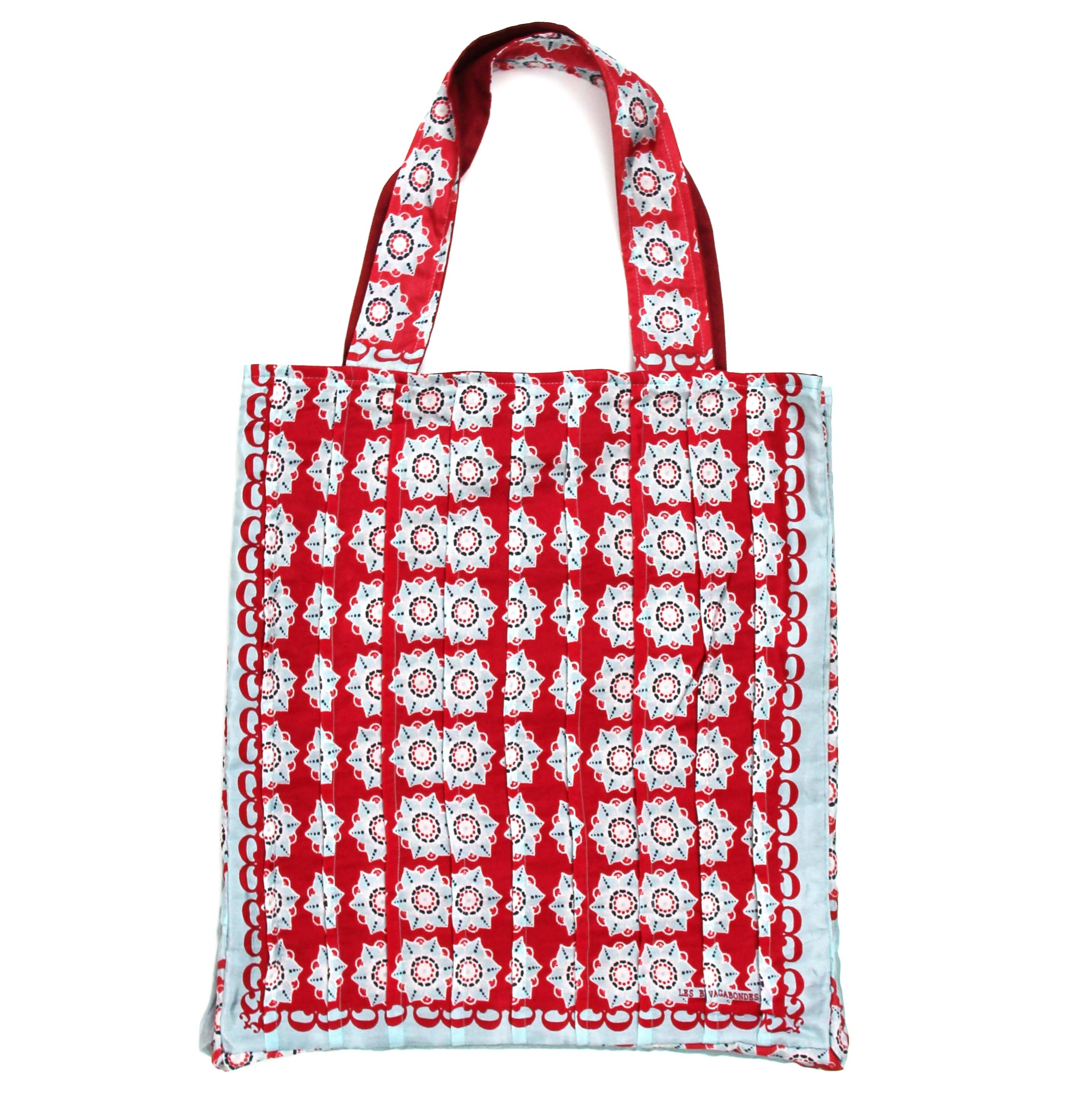 Les Belles Vagabondes Borsa Musette in seta con margherite rosse