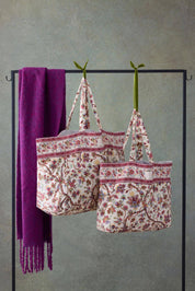 Louise Misha Borsa shopper floreale con dettaglio di frangia