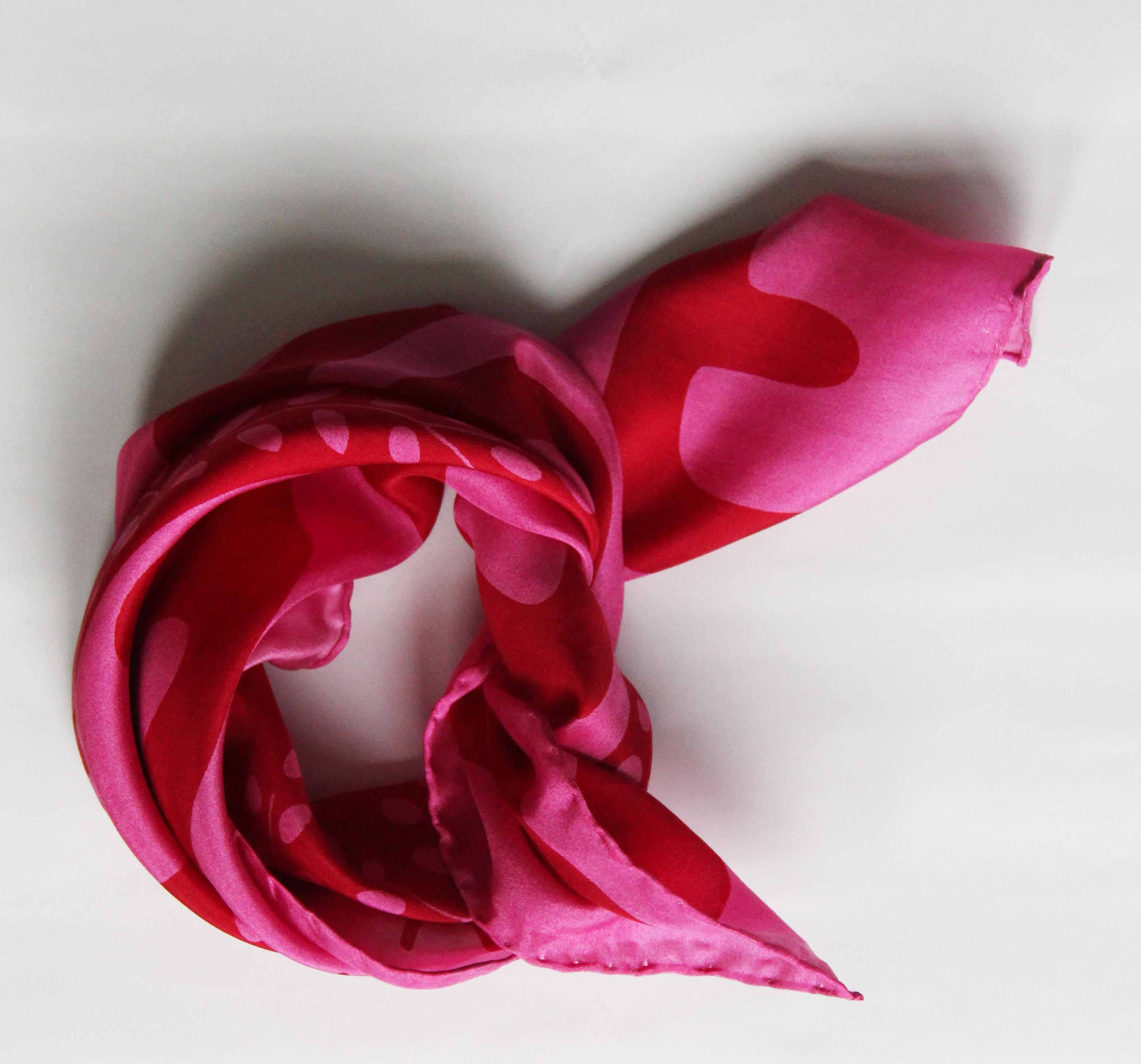Les Belles Vagabondes Mini foulard fucsia Peace and Love