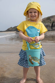 Coq En Pate Set da spiaggia per bambini con secchiello eco-sostenibile in Algoblend® - Tartaruga