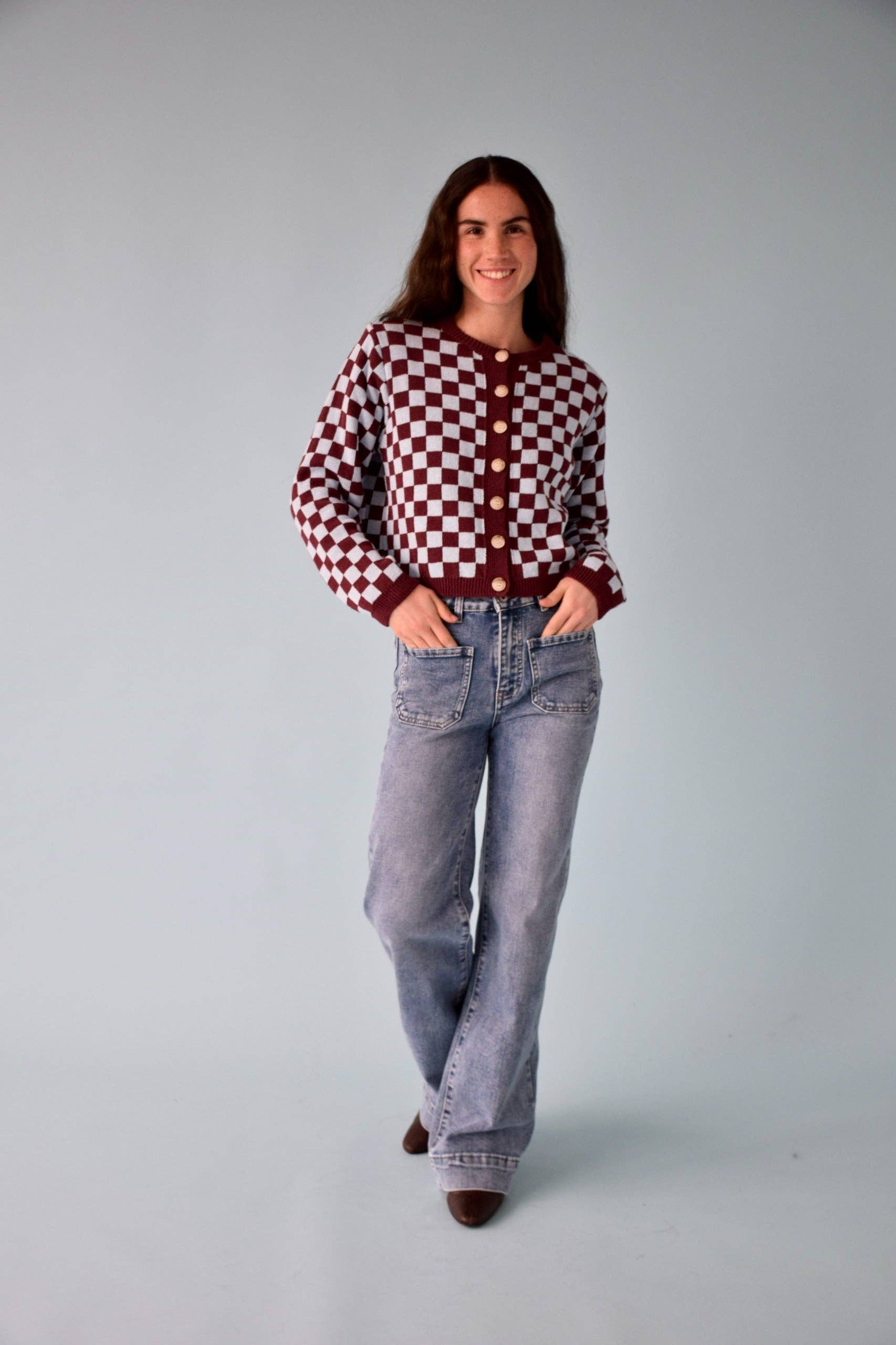 MindTraveler Cardigan Martina Borgogna e Celeste