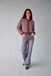 MindTraveler Cardigan Martina Borgogna e Celeste
