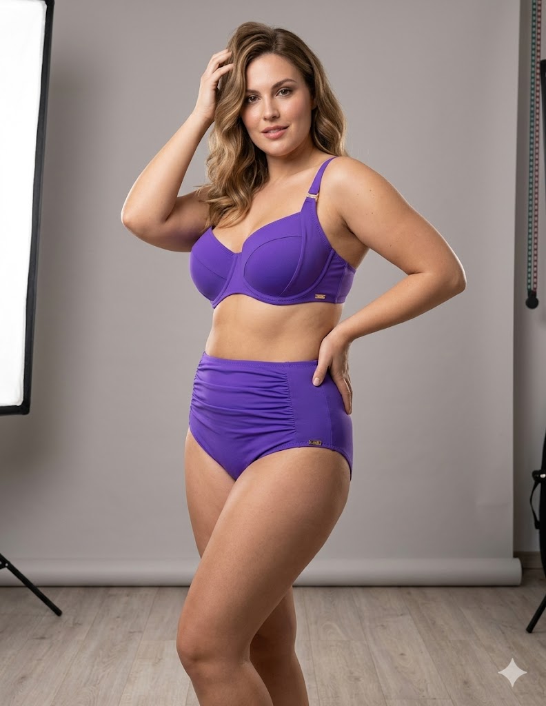 Charmline bikini Nero/Lilla