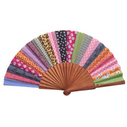 Tusitala Barcelona Ventaglio patchwork in legno e cotone