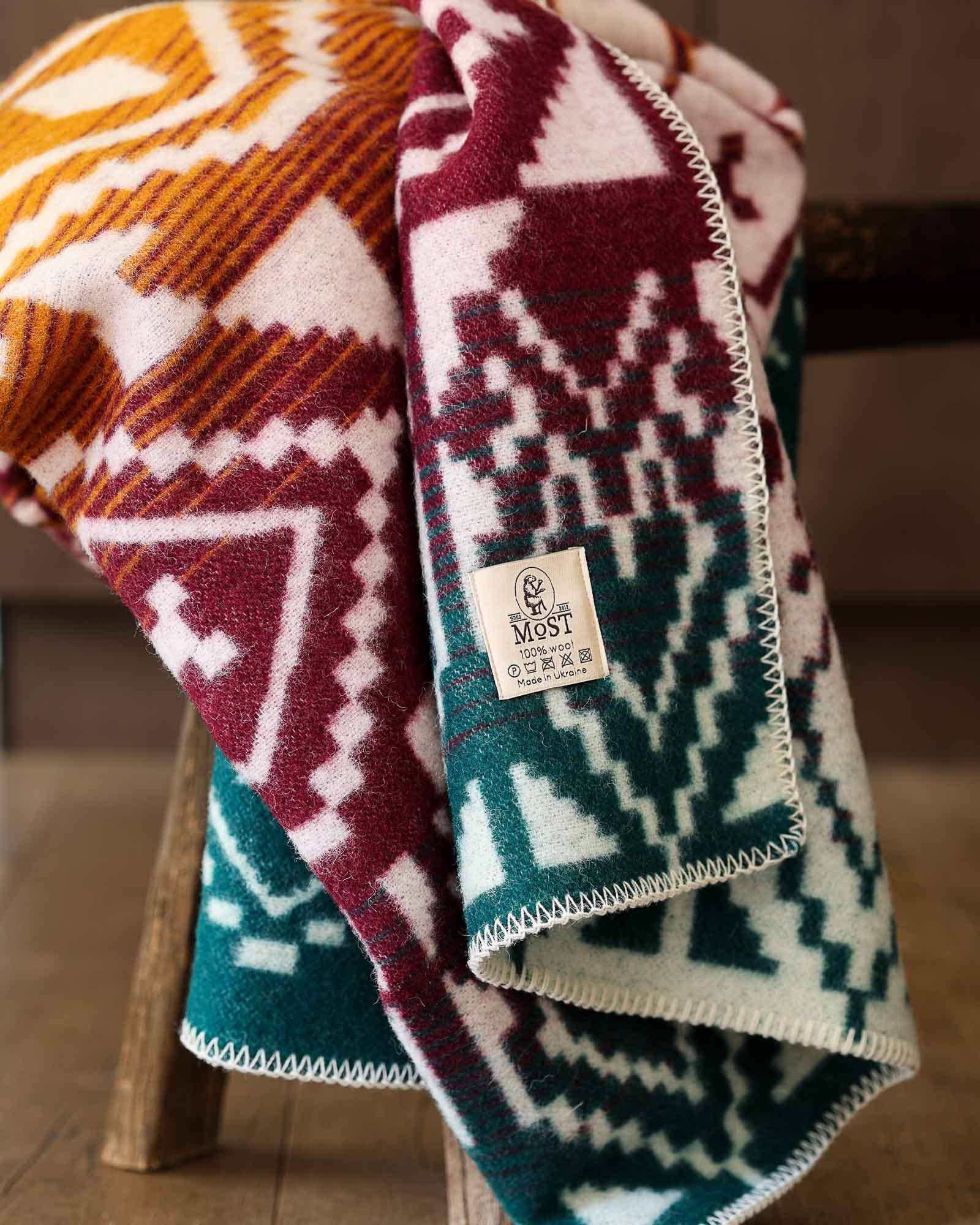 MoST - J. Vercoulen Coperta da letto in lana VYR PINE - matrimoniale - verde