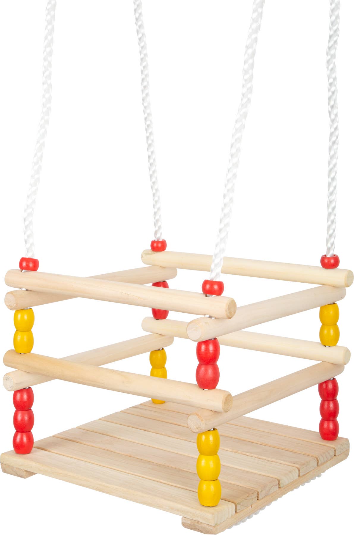 Small foot Altalena per bambini piccoli in legno con protezione a quattro lati