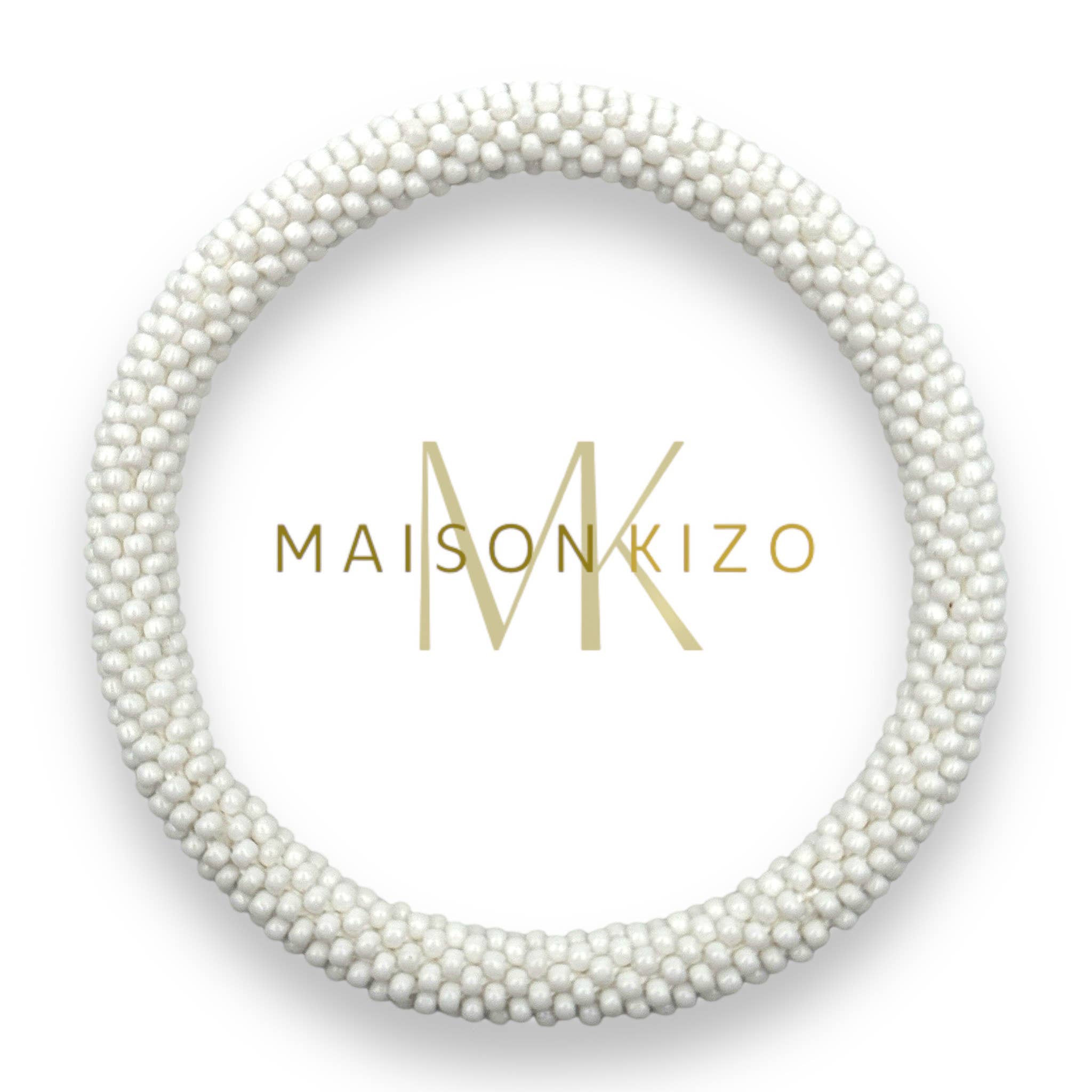 MAISON KIZO Bracciale Nepali bianco opaco