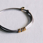 Bazou Bracciale Raso Con Anelli - Tortora/Oro