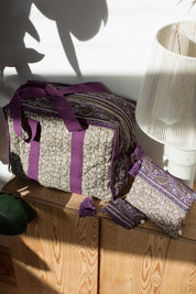 Louise Misha Borsa da viaggio Lilio 36 ore - fiori - kaki e viola: Sogni di Fresia Kaki / VOI
