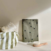 Rose in April Borsa da toilette Vic in spugna kaki a righe, 100% cotone: CACHI / L13*W26*H12