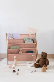 3 Sprouts Libreria per bambini con tessuto riciclato - colori uniformi: Argilla