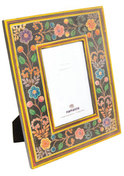 Namaste Cornice fotografica in legno dipinta a mano con design floreale vivace