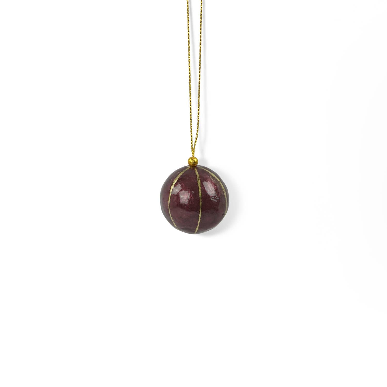 Kinta Cappuccio per pallina di Natale a righe con oro 3 cm: Blu Sera