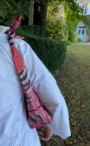 Les Belles Vagabondes Borsa Bobby in seta Non ti scordar di me Rosa