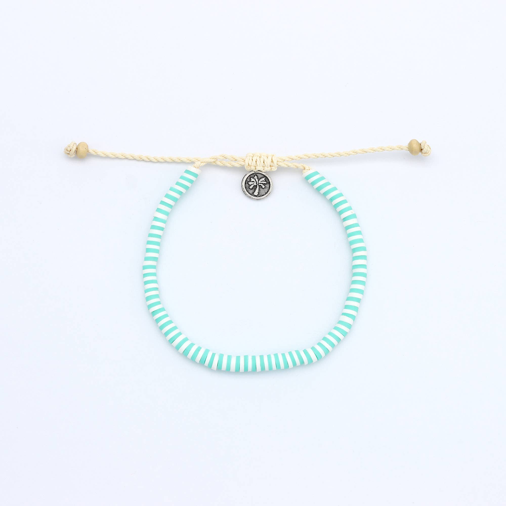 Pineapple Island Braccialetto in Argilla Blu con Perline, Braccialetto Regolabile di Koh Surf: Blu & Bianco