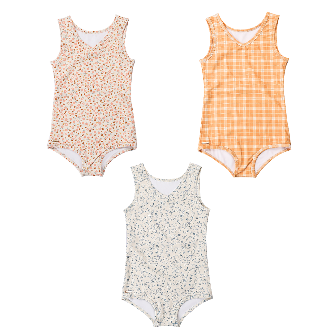 GRECH & CO Costume intero Sweetheart 1 pezzo | UPF + Riciclato - Prato al tramonto