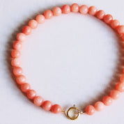 Bazou Collana con perline di pietra naturale XL - arancione