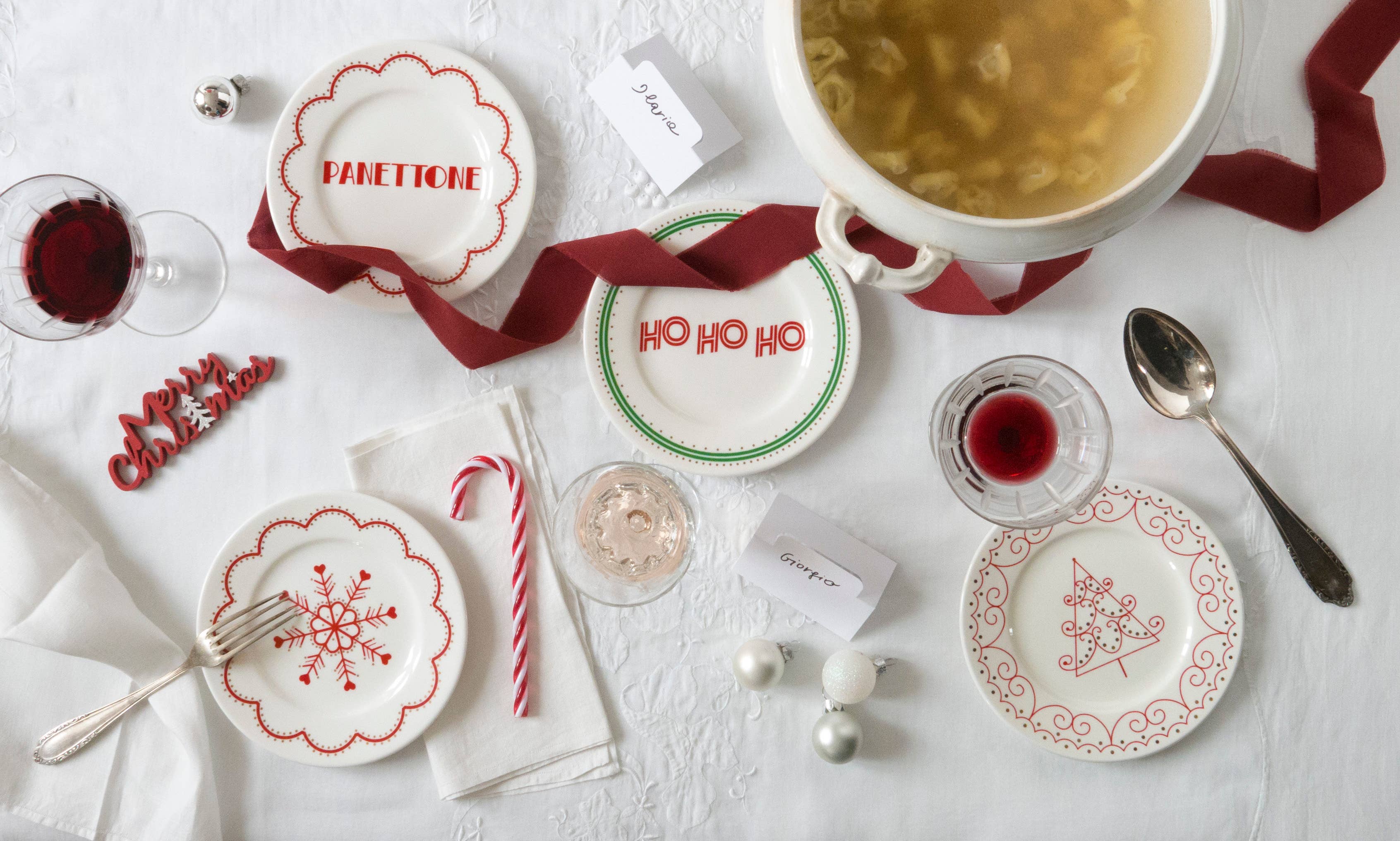 ilaria.i OH OH OH -Piatto in porcellana regalo perfetto per il Natale