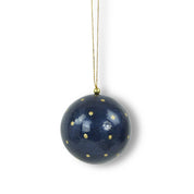 Kinta Palla di Natale con cappuccio, pois e dettagli dorati, 6 cm: Blu Sera