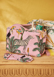 Namaste Borsa da toilette con stampa giungla: Bianco (WH)