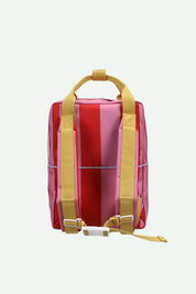 Sticky lemon zaino medio | a righe | rosso mela + rosa rosebay