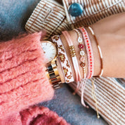 Bazou Bracciale in tessuto con stampa leopardata - cognac/pesca