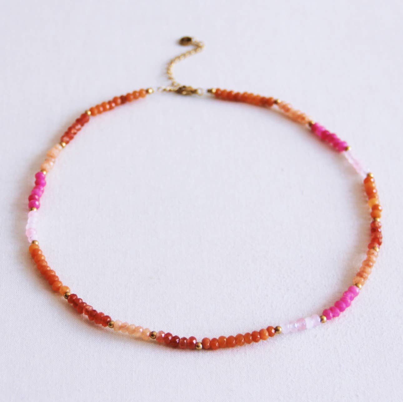 Bazou Collana sfaccettata - corallo/rosa/arancione