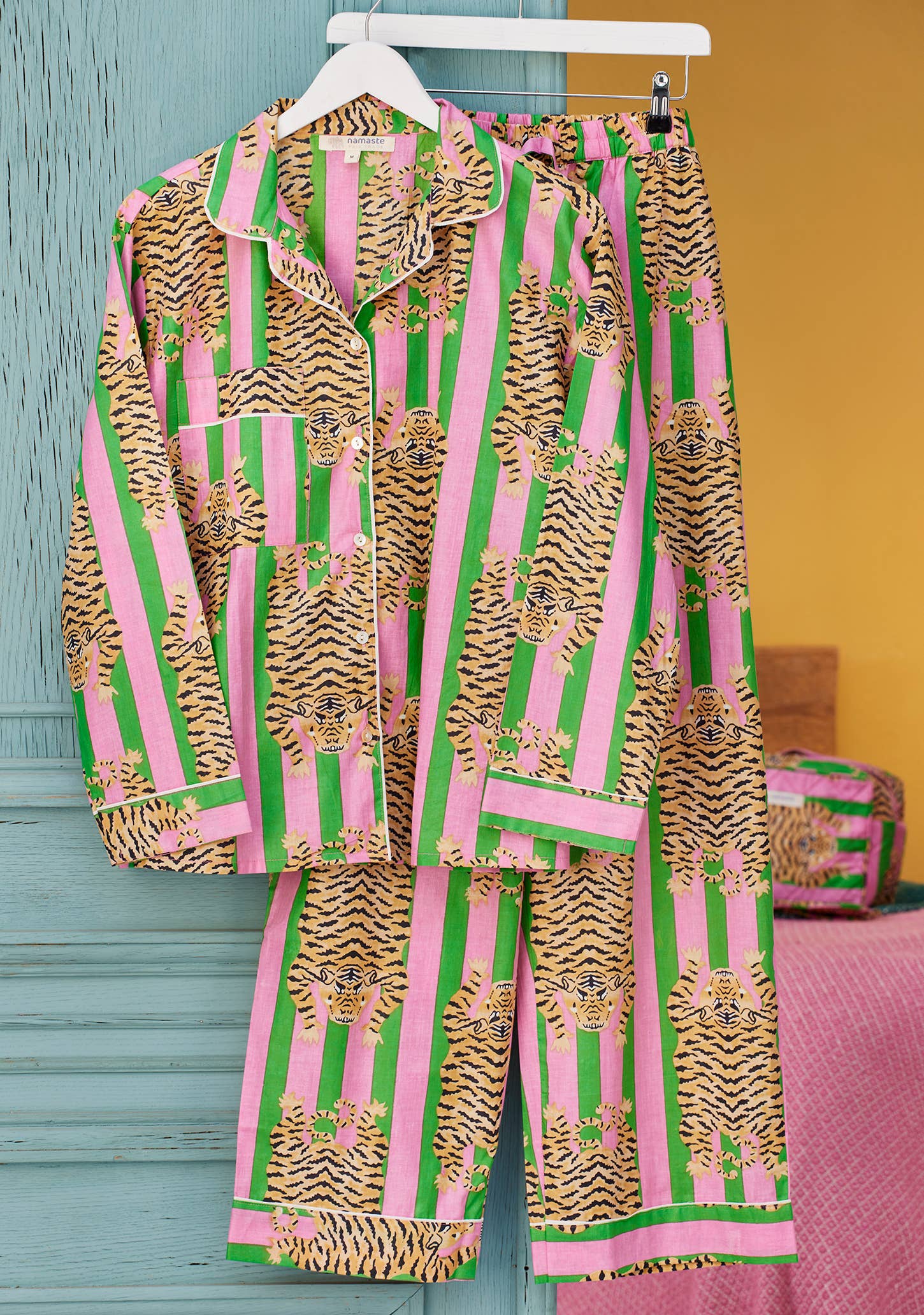 Namaste Pigiama a righe di tigre - Rosa Verde