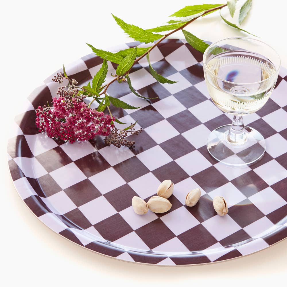 BLU KAT Vassoio da portata rotondo Grape CHECKER - 31 cm