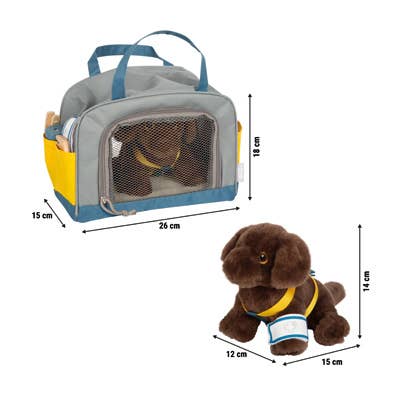 small foot Cucciolo di cane con borsa e kit toelettatura | gioco di ruolo | giocattolo in legno
