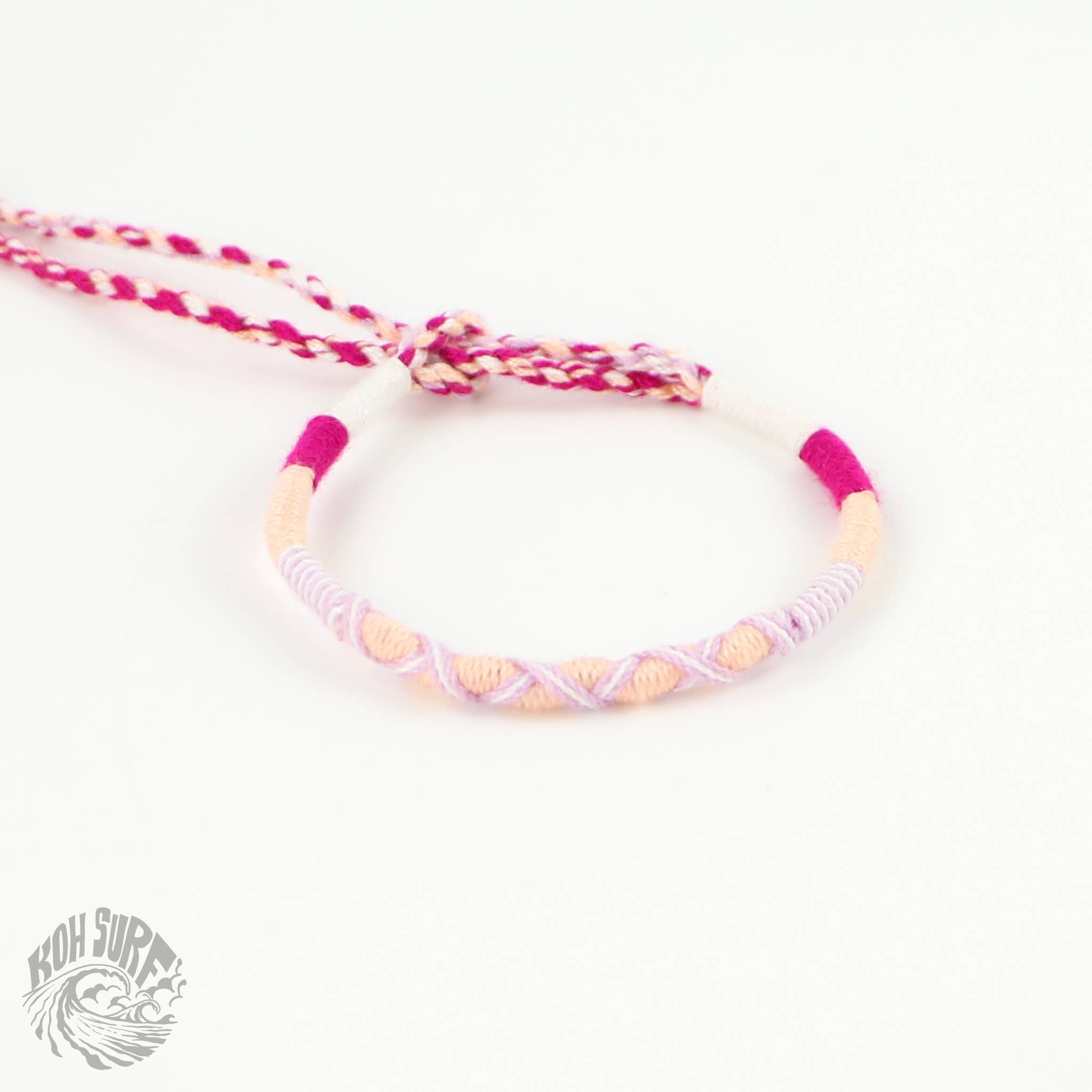 Pineapple Island Bracciale in cotone intrecciato a mano di Koh Surf: Arancione e blu