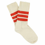 ESCUYER Calzini girocollo a righe da donna - Ecru/Arancione: EU 36/41 UK 3.5/7 US 6/9.5