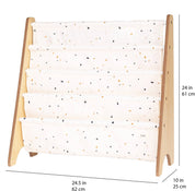 3 Sprouts Libreria per bambini con tessuto riciclato - Terrazzo: Crema Terrazzo