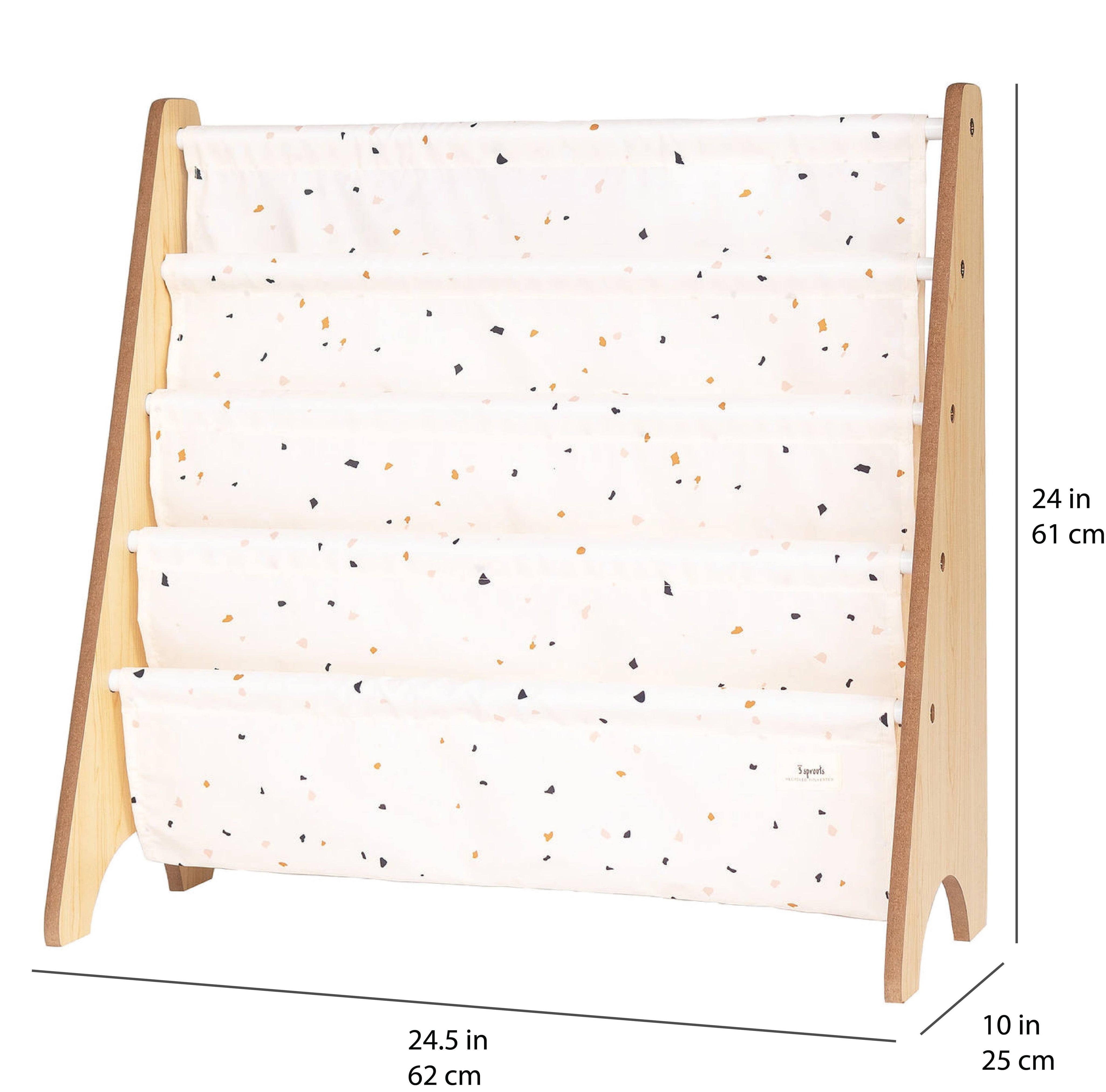3 Sprouts Libreria per bambini con tessuto riciclato - Terrazzo: Crema Terrazzo