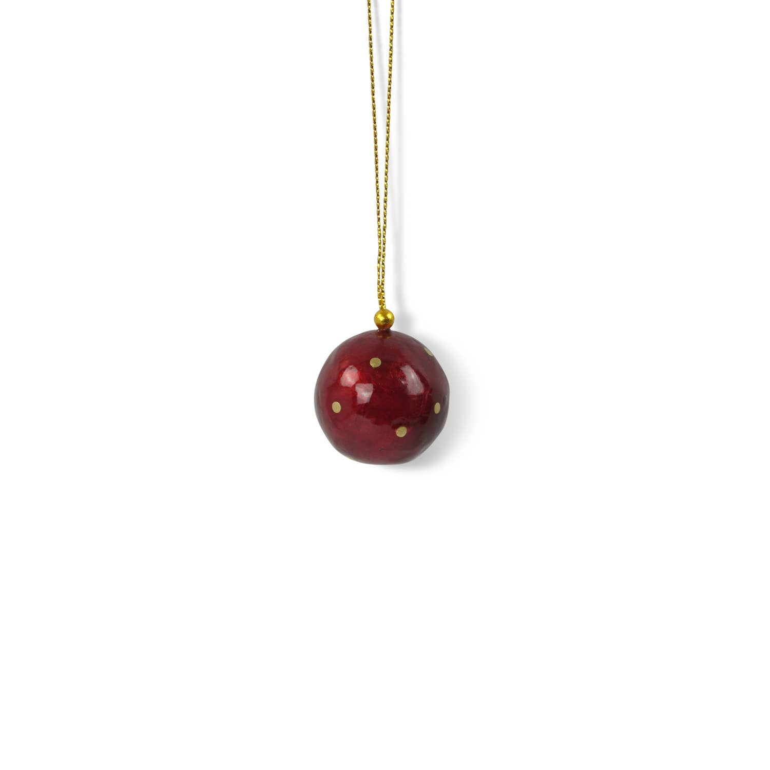 Kinta Pallina di Natale con cappellino a pois, finitura oro, 3 cm: Magenta