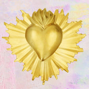 PINK PAMPAS Cuore ex voto messicano artigianale in metallo dorato