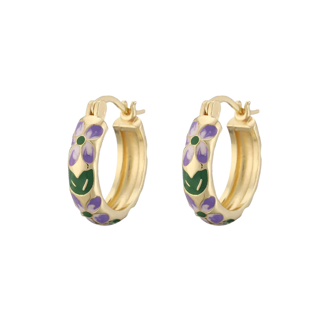 Rosies Orecchini a cerchio Celina viola: Viola / Oro