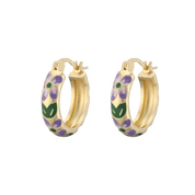 Rosies Orecchini a cerchio Celina viola: Viola / Oro